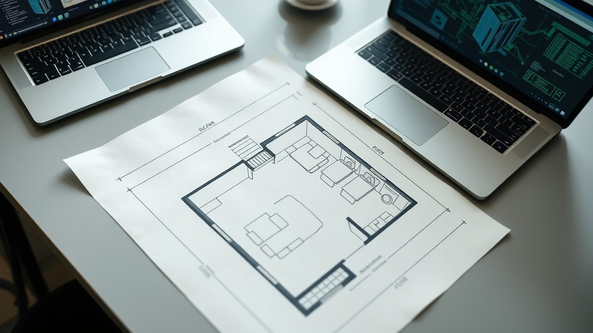 Topograf autorizat întocmind releveul unui apartament, pentru documentația cadastrală